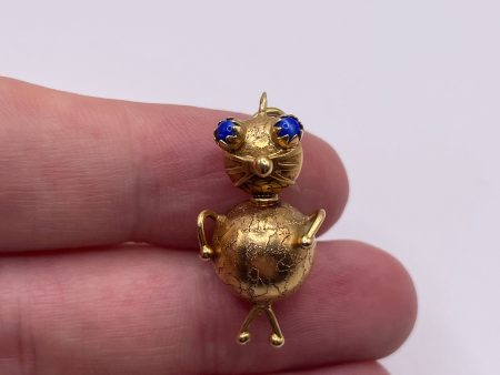 18ct gold cat pendant Online now