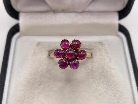 14ct rose gold cabachon ruby ring For Sale