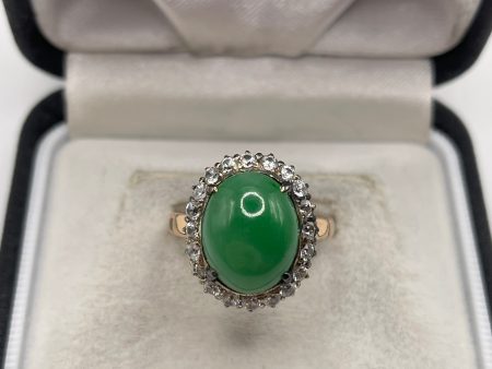 14ct rose gold jade and paste ring Hot on Sale