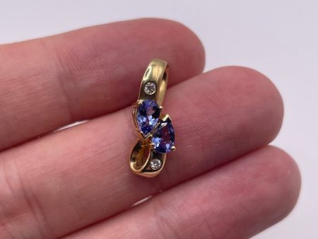 14ct gold tanzanite and diamond pendant Online Sale