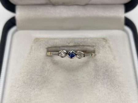 18ct gold and platinum sapphire and diamond ring Sale