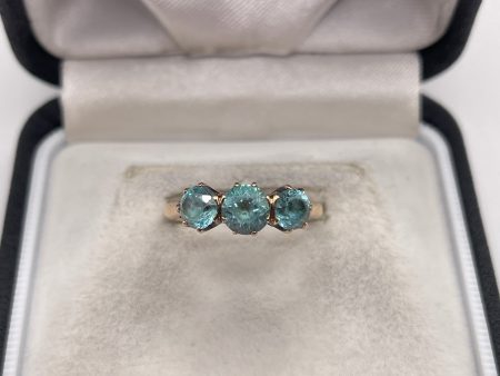 14ct gold blue zircon ring Hot on Sale