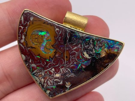 18ct gold boulder opal pendant For Cheap