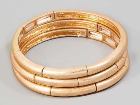 Worn Metallic Bangle Set For Cheap