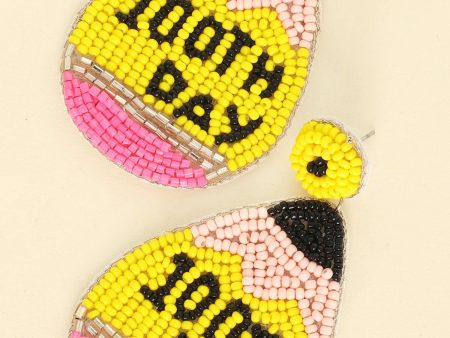 100th Day Beaded Pencil Earring Supply