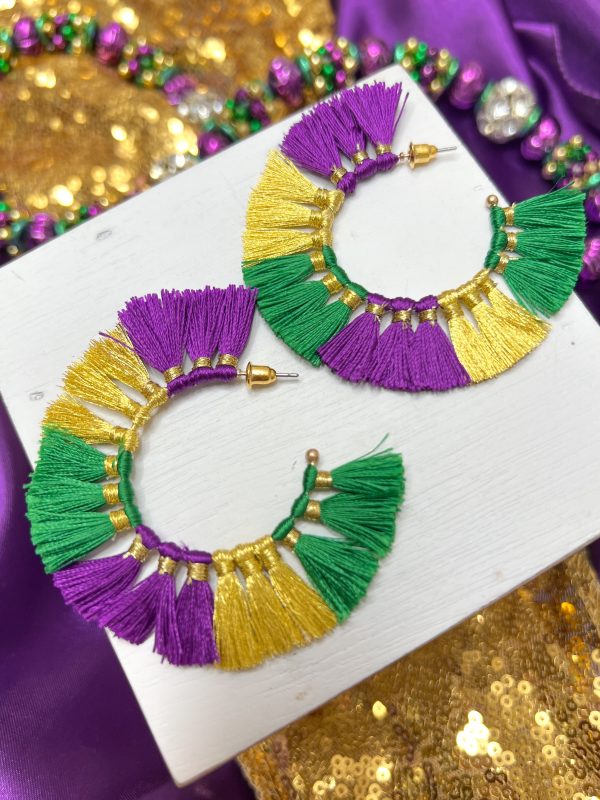 MG Fringe Hoop Earrings For Cheap