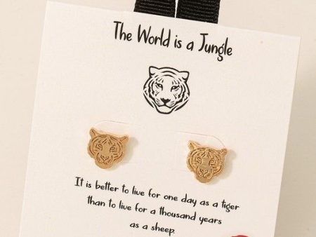 Gold-Dipped Tiger Earrings Fashion