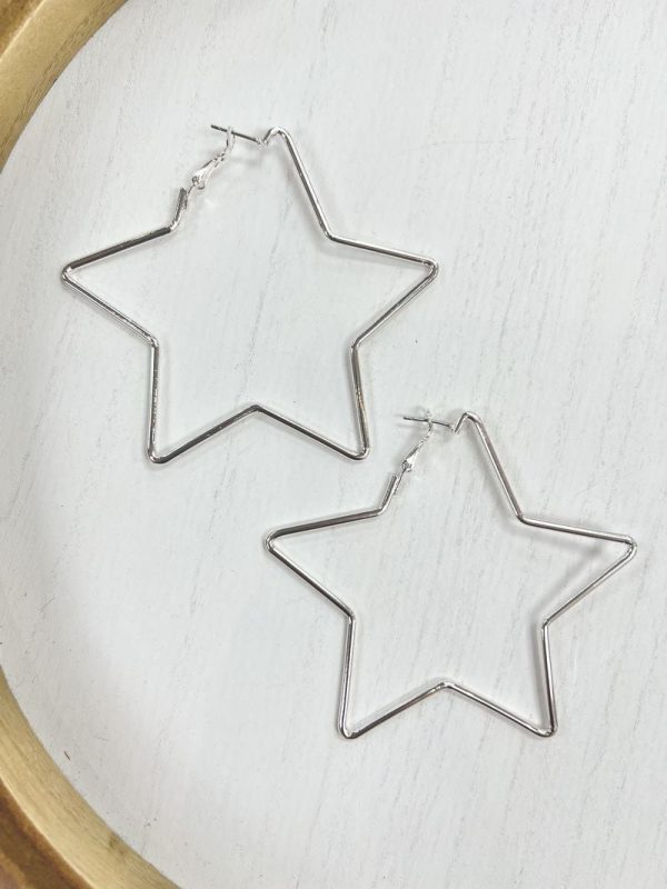 Oversized Star Hoop Earrings on Sale