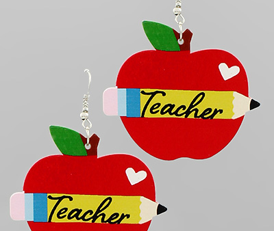 Apple Teacher Earrings Online Sale