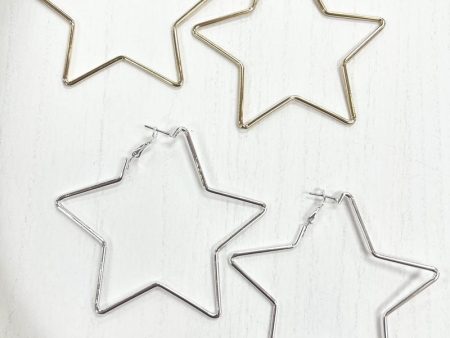 Oversized Star Hoop Earrings on Sale