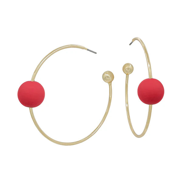 Color Ball Hoop Earrings Cheap