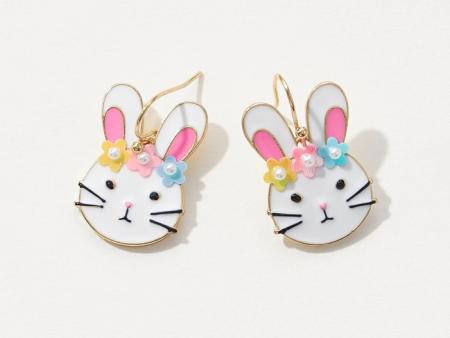 Pastel Flower Crown Bunny Earrings For Discount