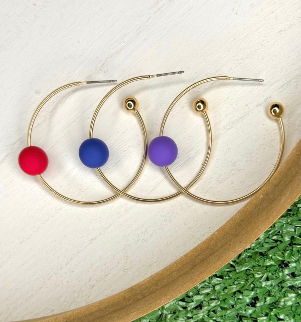 Color Ball Hoop Earrings Cheap