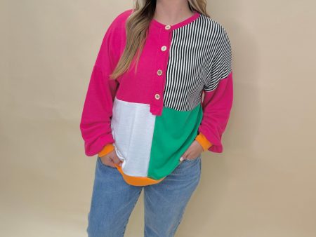 Color Me Block Top on Sale